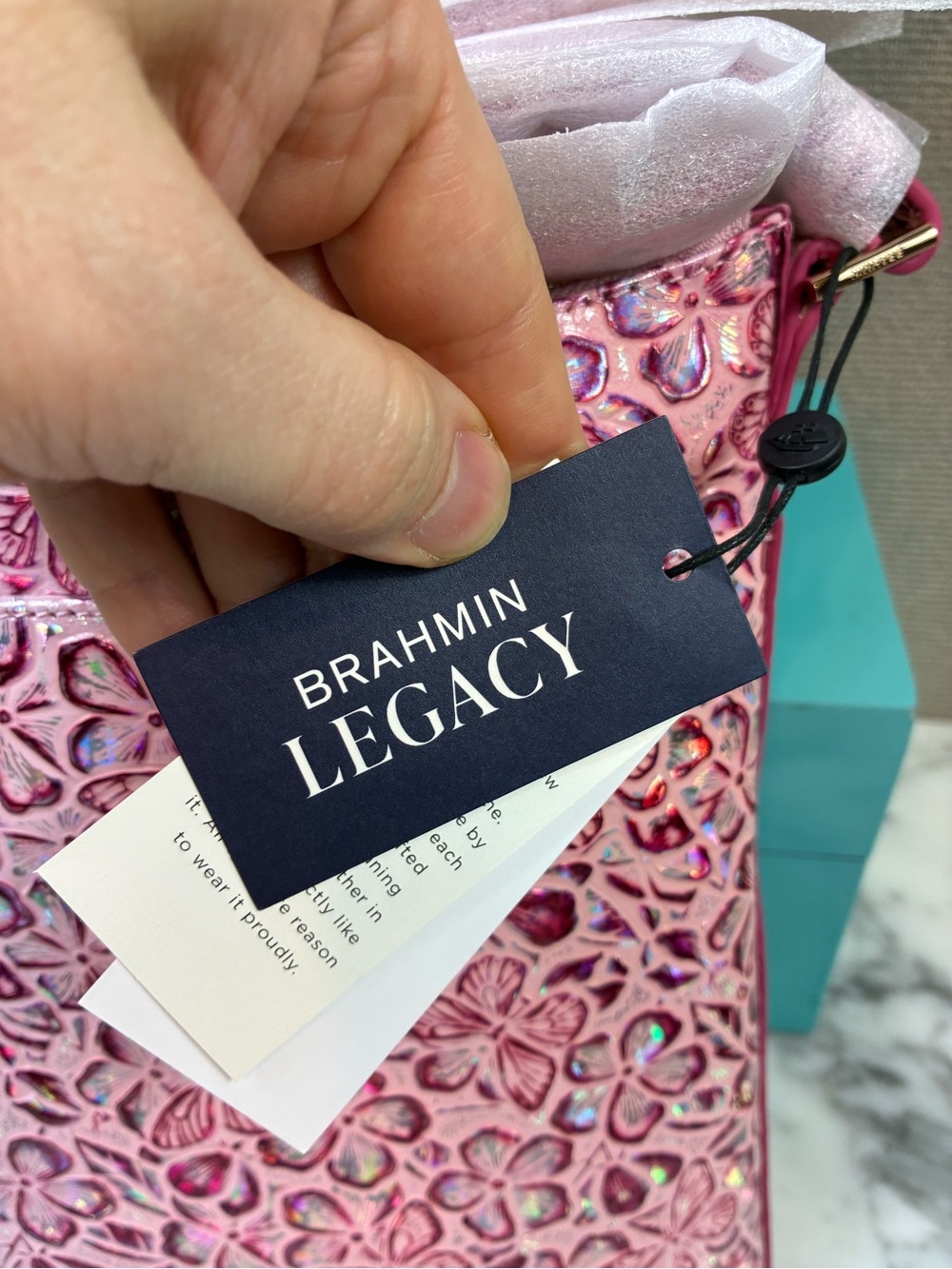 Brahmin Fearless Pink Ainsley Katie Iridescent Shoulder Bag - NWT Rare Style 🔥 - Picture 12 of 13